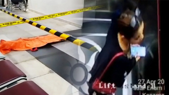 Tangkapan CCTV wanita terjatuh di lift Bandara Kualanamu.