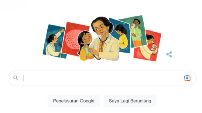 Prof. Dr. Sulianti Saroso yang dijadikan Google Doodle hari ini.