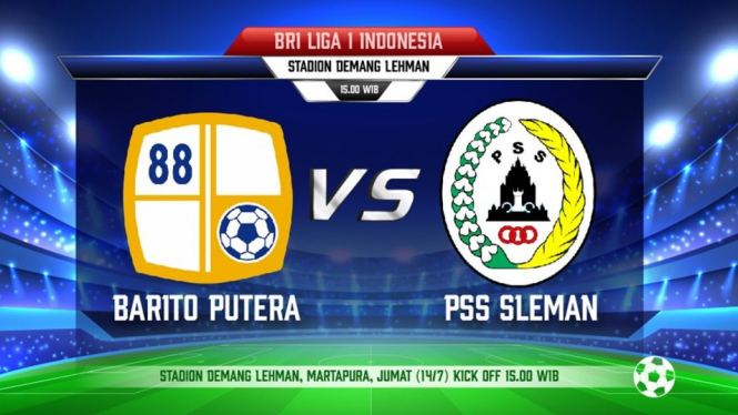 Link Live Streaming Liga 1 Barito Putera vs PSS Sleman.