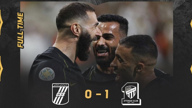 Karim Benzema Catatkan Gol Saat Al Ittihad vs Sfaxien.