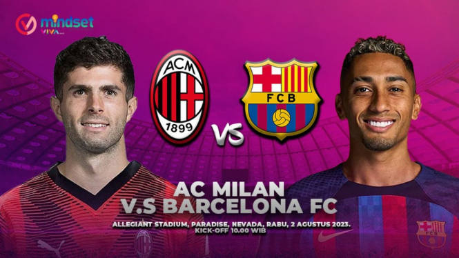 Live Streaming AC Milan Vs Barcelona, Rabu 2 Agutus 2023.