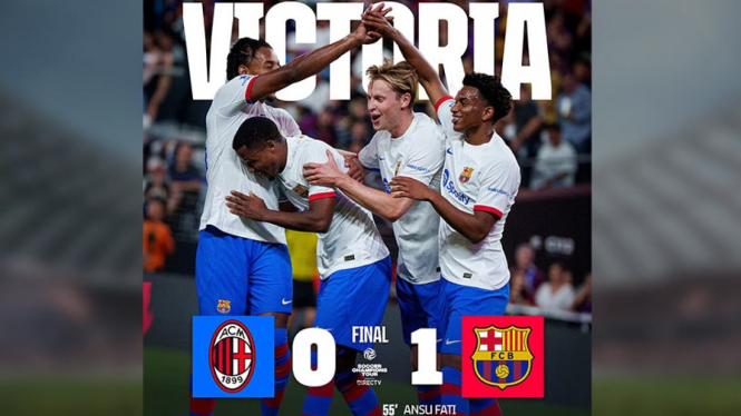 Hasil AC Milan vs Barcelona 0-1, La Blaugrana menang tipis.