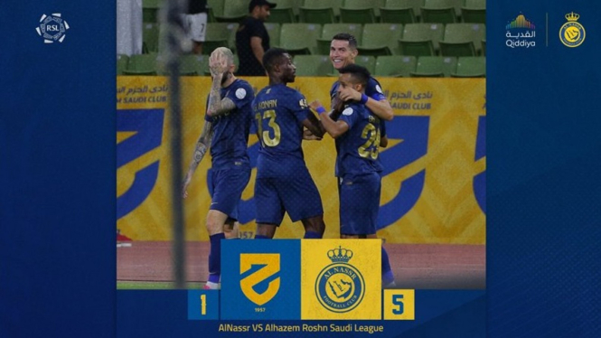 Al Nassr menang telak 5-1 Atas Al Hazm.