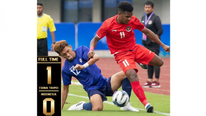 Timnas Indonesia Takluk dari Chinese Taipei 0-1.
