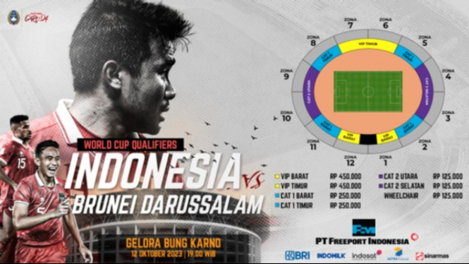 Timnas Indonesia vs Brunei Darussalam.