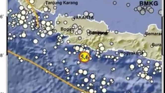 Gempa Bumi Terkini 5,6 Magnitudo Guncang Kabupaten Garut, Jawa Barat.