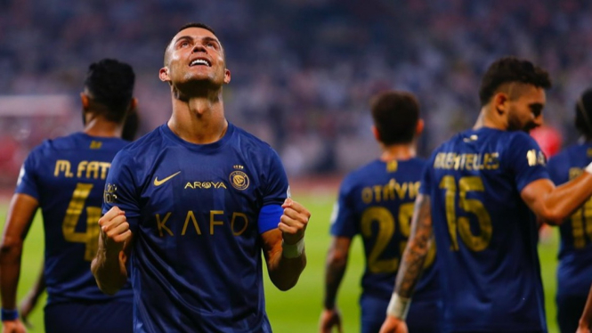 Drama gol Cristiano Ronaldo, Al Nassr unggul 3-1 atas Al Wehda.
