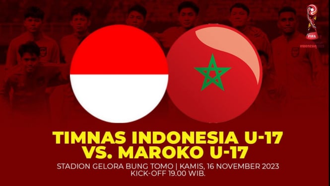 Timnas Indonesia vs Maroko di Piala Dunia U-17.