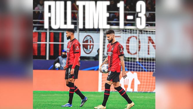 AC Milan kalah telak 1-3 dari Dortmund di Liga Champions.
