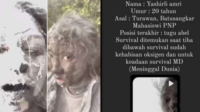 Yasirli Amri, pendaki wanita viral yang dipenuhi abu erupsi Merapi.
