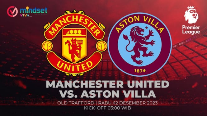Manchester United vs Aston Villa di Liga Inggris.