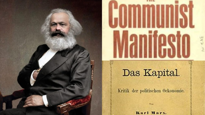 Pemikiran Karl Marx tertuang dalam Das Kapital dan Manifesto Komunis.