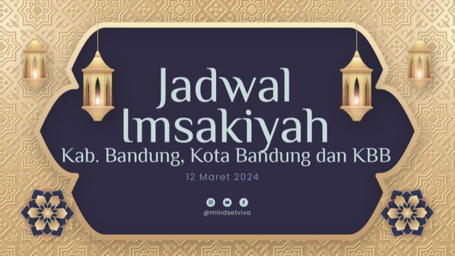 Jadwal Imsakiyah Wilayah Bandung dan Sekitarnya.