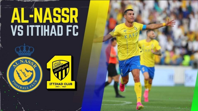 Al Nassr vs Al ittihad, pertandingan Liga Arab Saudi.