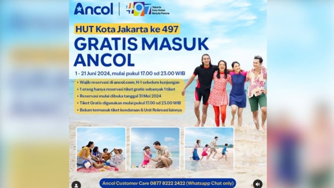 Asyik! Ada Promo Gratis Masuk Ancol 1-21 Juni 2024.