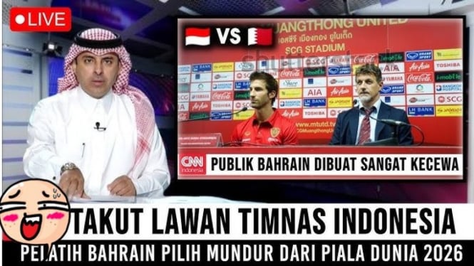 Thumbnail Youtube sebut Bahrain takut Indonesia.