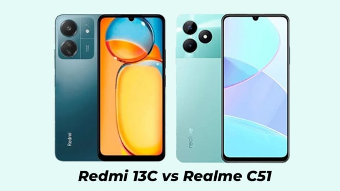 Redmi 13C vs Realme C51, Smartphone Harga Rp1,5 Jutaan.