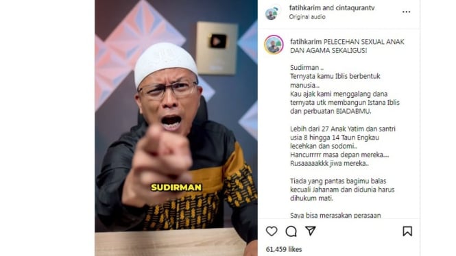 Ustadz Fatih Karim Kecam Tindakan Sudirman.