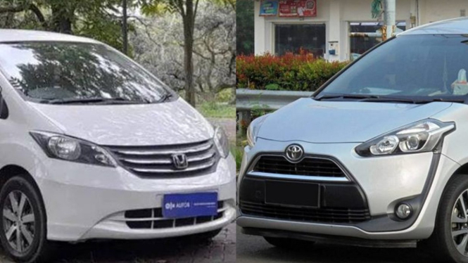 Mobil MPV Honda Freed vs Toyota Sienta.