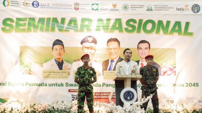 Sambutan Adi Irfan Marjuqi, Ketua PDPM Ciamis di Seminar Nasional.
