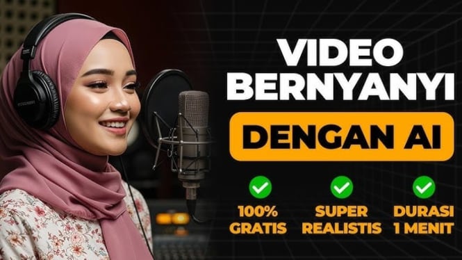 Ilustrasi Cara Bikin Video Bernyanyi Realistis dengan AI.