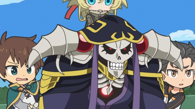 Ainz, Subaru, Tanya, dan Kazuma di anime