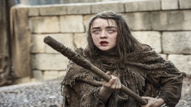Karakter Arya Stark dala serial Game of Thrones.