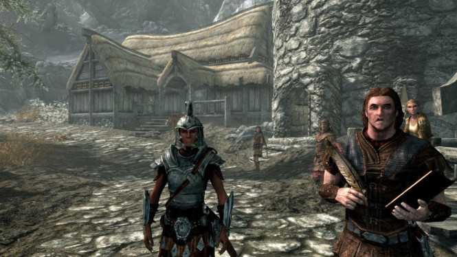 Pemandangan dunia Skyrim yang kini tampil lebih tajam dan realistis.