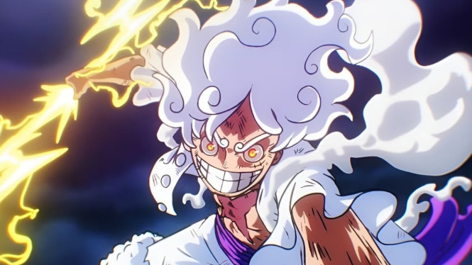 Luffy Gear 5 saat Melawan Kaido.