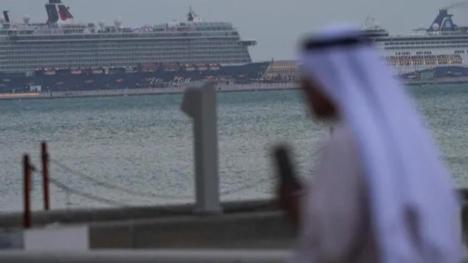 Kapal pesiar berlabuh di terminal kapal pesiar Pelabuhan Tua Doha