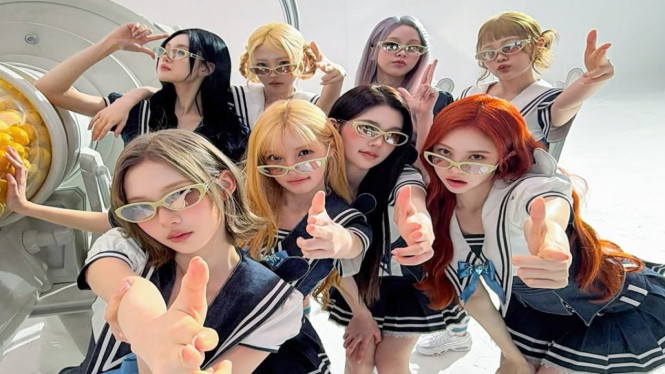 Foto Hearts2Hearts untuk Mini Album Kedua yang Berjudul Lemon Tang