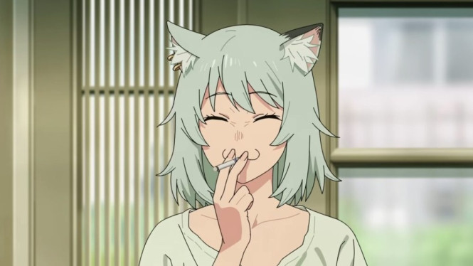Potret Karakter Perokok Di Anime Yanineko Tuai Banyak Sorotan