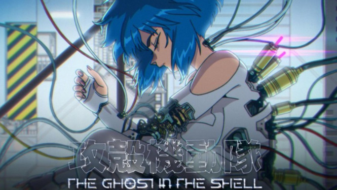 Motoko Kusanagi dalam visual resmi anime The Ghost in the Shell