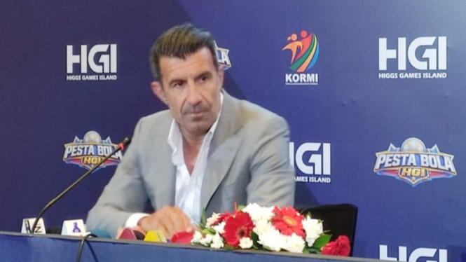Luis Figo saat konferensi pers Pesta Bola HGI 2026 di Jakarta