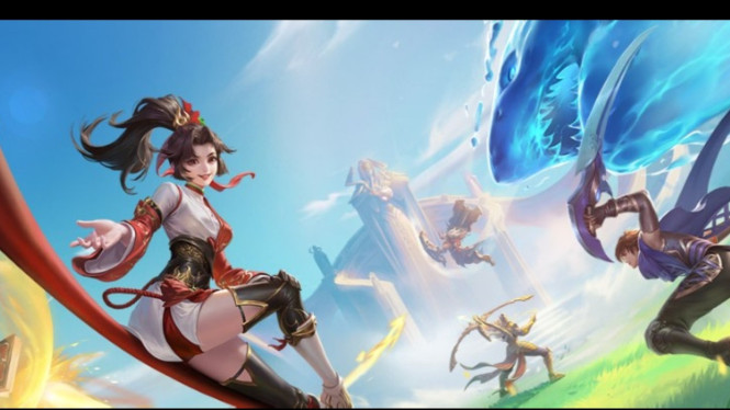 Ilustrasi promosi resmi Honor of Kings, salah satu game mobile yang masih populer dan banyak dimainkan di berbagai negara.