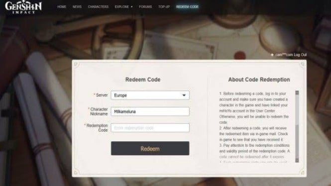 Update Terbaru! Kumpulan Kode Redeem Genshin Impact Juli 2025, Dijamin Masih Aktif!