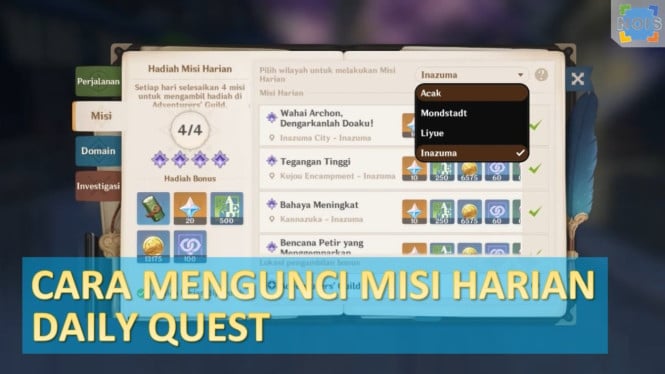 Panduan Daily Quest Genshin Impact: Cara Cepat Maksimalkan Hadiah Harian