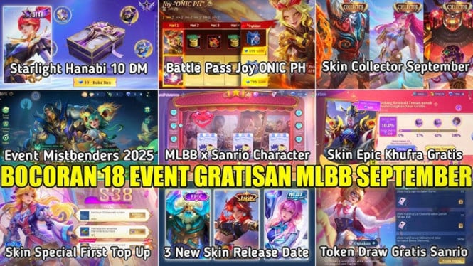 Bocoran Event Mobile Legends September 2025, Banyak Skin Gratis!