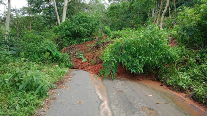 Kondisi jalan Bealaing- Mukun terputus akibat longsor