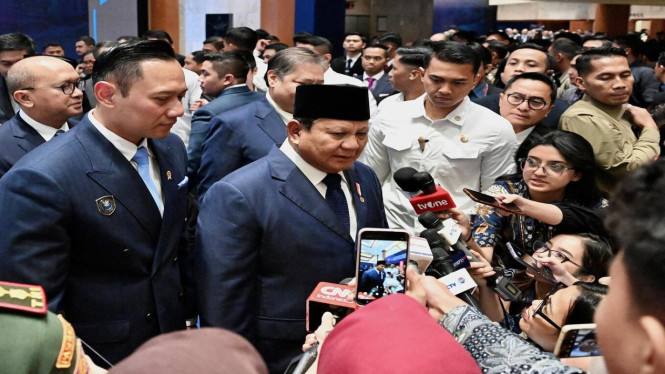 Presiden Prabowo dalam pidato kuncinya saat Konferensi Internasional Infrastruktur 2025 di Jakarta Convention Center (JCC), Kamis (12/05/2025).