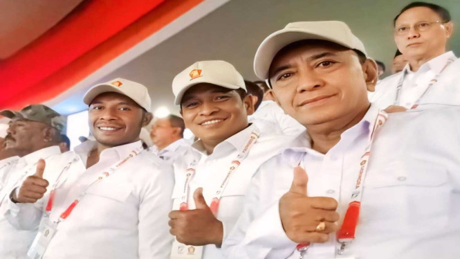 Tiga anggota DPRD Nagekeo Fraksi Gerindra, Walterius Meka, Yohanes Siga dan Fabianus Mana.