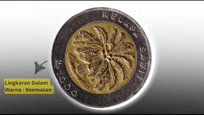 Koin 1000 bergambar Sawit cetakan 1993.