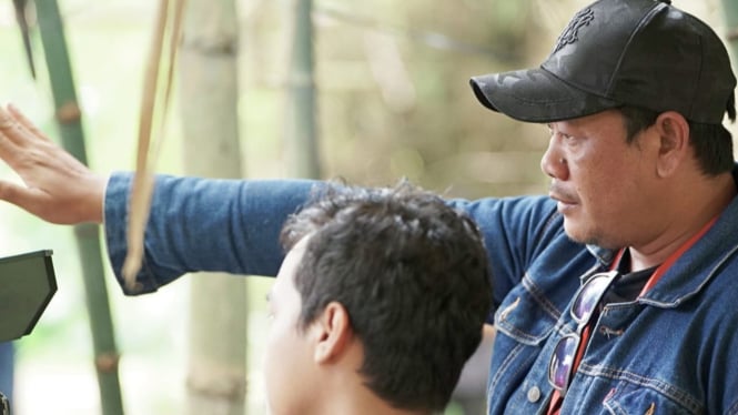 Harianto, Sutradara asal Kota Kediri (bertopi)