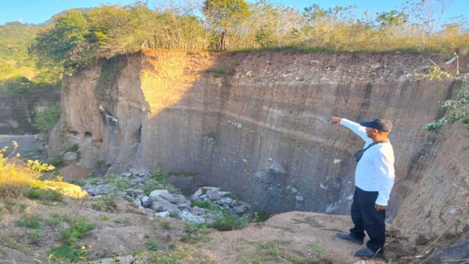 Antonius Aja (57) pemilik lahan di tambang Galian C Desa Ulupulu, Kecamatan Nangaroro, Kabupaten Nagekeo.