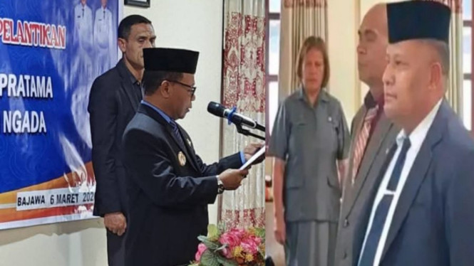 Bupati Ngada Raymundus Bena melantik Yohanes Capistrano Watu Ngebu sebagai Sekretaris Daerah Kabupaten Ngada