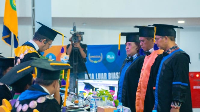 Undana kukuhkan tiga guru besar: Prof. Dr. Linda W. Fanggidae, S.T., M.T. , Prof. Dr. Drs. Wiliam Djani, M.Si. dan Prof. Zakaria Seba Ngara, Ph.D.