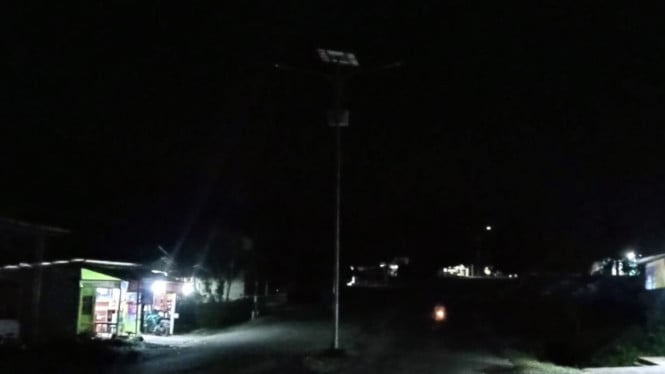 Salah satu lampu jalan yang tidak menyala di Borong, Manggarai Timur