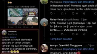 Banjir Jakarta Jadi Konten di Twitter, Diduga Ada Nyumbatin Saluran