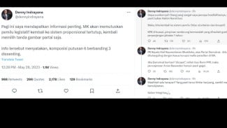 Ini Cuitan Denny Indrayana Tentang Sistem Pemilu Tertutup, Coblos Partai!