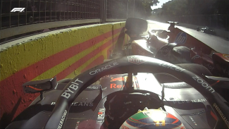 Carlos Sainz and Sergio Perez crash at GP Azerbaijan 2024 Carlos Sainz and Sergio Perez crash at GP Azerbaijan 2024